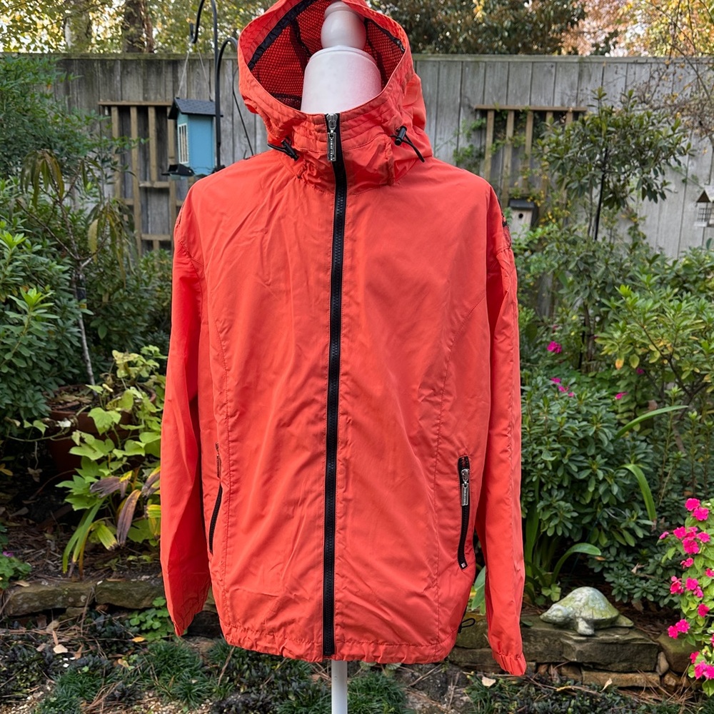 NIKKI JONES/ Montreal Bold Orange Womens Nylon Windbreaker